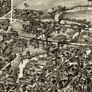 Vintage Map of Chester, Pennsylvania 1895