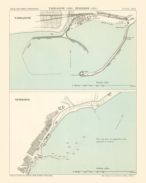 Vintage Map of Tarragona, Spain 1888