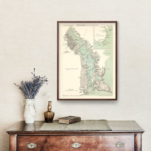 Vintage Map of Mahón, Spain 1878