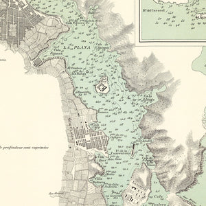 Vintage Map of Mahón, Spain 1878
