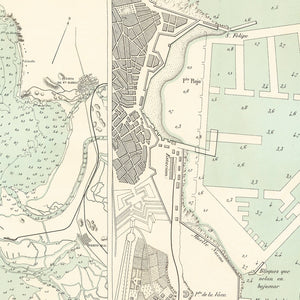 Vintage Map of Cadix, Spain 1888