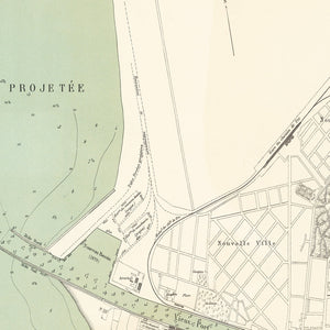 Vintage Map of Liepaja, Latvia 1879
