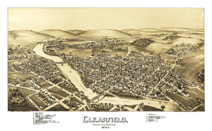 Vintage Map of Clearfield, Pennsylvania 1895