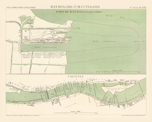 Vintage Map of Jakarta, Indonesia 1888