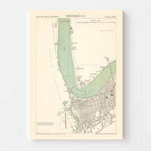 Vintage Map of Shanghai, China 1880