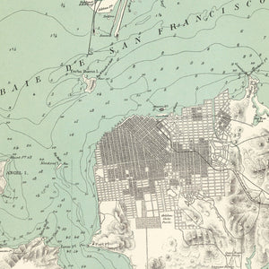 Vintage Map of San Francisco, California 1884
