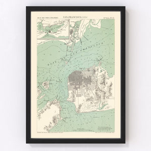 Vintage Map of San Francisco, California 1884