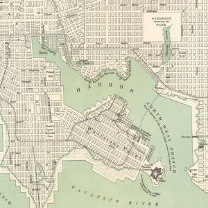 Vintage Map of Baltimore, Maryland 1886