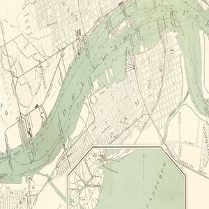 Vintage Map of Philadelphia, Pennsylvania 1885