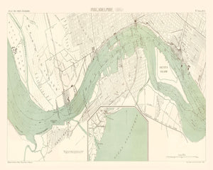 Vintage Map of Philadelphia, Pennsylvania 1885