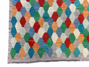 6.5 x 9.5 Colorful Chobi Kilim Rug 6 x 9 Multicolor Turkish Kilim Rug 7x10 Chobi Kilim Rug Playroom Rug Wool Kilim Rug 6x9 New Tribal Kilim