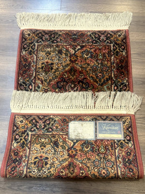 Karastan Rug 2x4 Multicolor Panel Kirman #717, Original 700 Series, Wool Pile Vintage Discontinued
