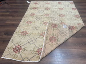 Turkish Rug 5x6, Oushak Carpet, Beige
