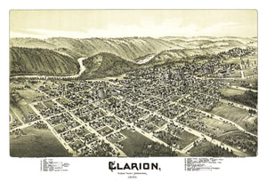 Vintage Map of Clarion, Pennsylvania 1896