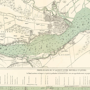 Vintage Map of Québec, Canada 1882