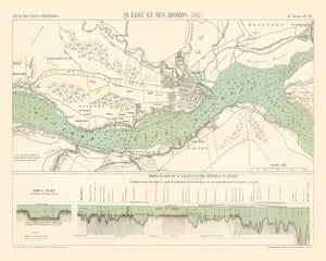Vintage Map of Québec, Canada 1882