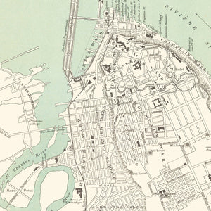 Vintage Map of Québec, Canada 1882