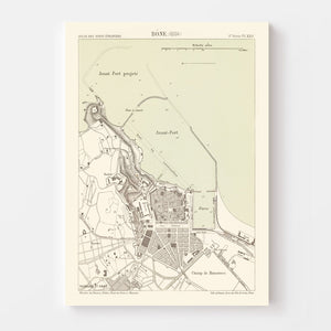 Vintage Map of Annaba, Algeria 1886