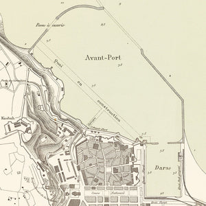 Vintage Map of Annaba, Algeria 1886