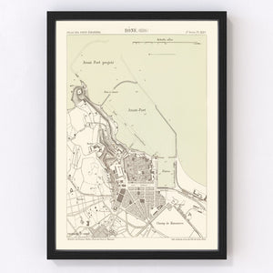 Vintage Map of Annaba, Algeria 1886