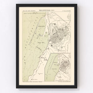 Vintage Map of Skikda, Algeria 1886