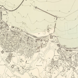 Vintage Map of Algiers, Algeria 1886