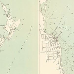Vintage Map of Timaru, New Zealand 1890