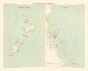 Vintage Map of Timaru, New Zealand 1890