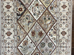 Pak Persiann Runner Rug 2.7 x 12, Handmade Wool Vintage Hallway Rug, Panel Design