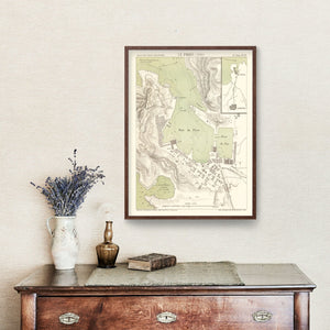 Vintage Map of Piraeus, Greece 1886