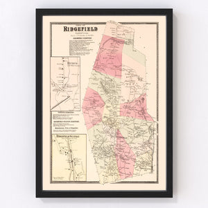 Vintage Map of Titticus, Connecticut 1867