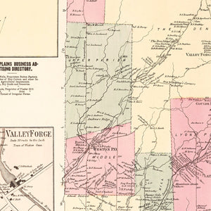 Vintage Map of Lyons Plains, Connecticut 1867