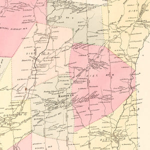 Vintage Map of Easton, Connecticut 1867
