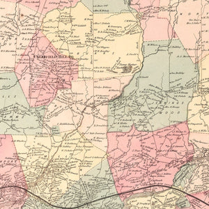 Vintage Map of Fairfield, Connecticut 1867