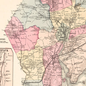 Vintage Map of Winnipauk, Connecticut 1867