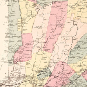 Vintage Map of Greenwich, Connecticut 1867