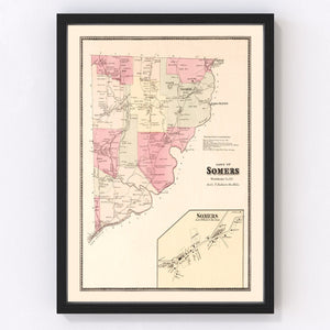 Vintage Map of Somers, New York 1867