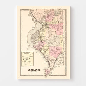 Vintage Map of Cortlandt, New York 1867