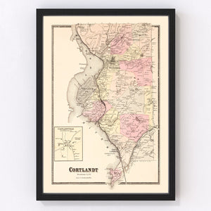 Vintage Map of Cortlandt, New York 1867