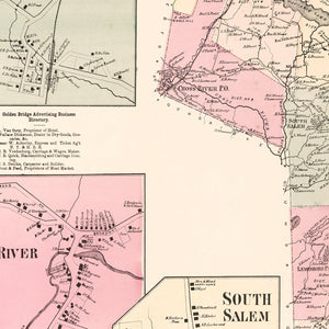 Vintage Map of Golden's Bridge, New York 1867