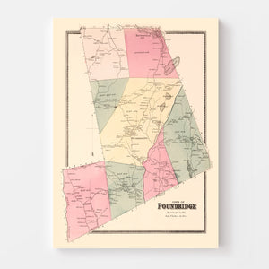 Vintage Map of Pound Ridge, New York 1867