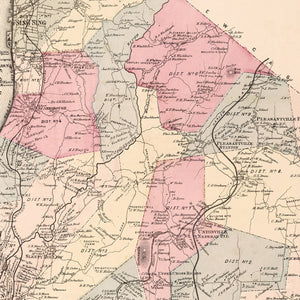 Vintage Map of Pleasantville Station, New York 1867