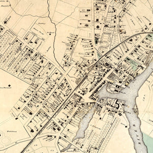 Vintage Map of Port Chester, New York 1867