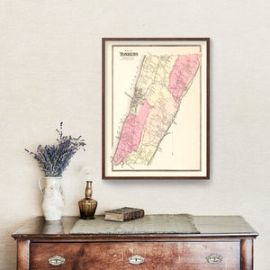 Vintage Map of Yonkers, New York 1867