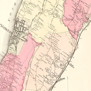 Vintage Map of Yonkers, New York 1867