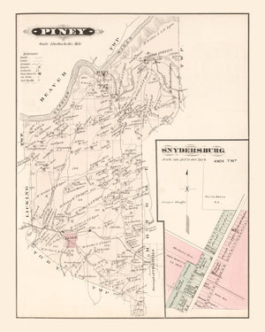 Vintage Map of Snydersburg, Pennsylvania 1877