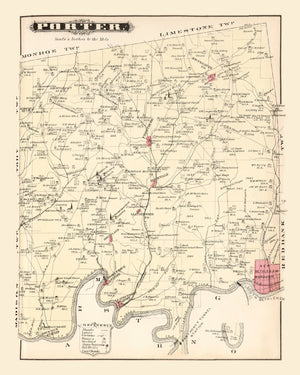Vintage Map of Porter, Pennsylvania 1877