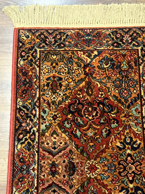 Karastan Rug 2x4 Multicolor Panel Kirman #717, Original 700 Series, Wool Pile Vintage Discontinued