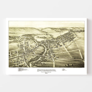 Vintage Map of Downington, Pennsylvania 1893