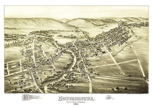 Vintage Map of Downington, Pennsylvania 1893
